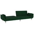 thumbnail image 5 of vidaXL 2-Seater Sofa Bed with Two Pillows Dark Green Velvet, 5 of 5