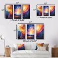 thumbnail image 4 of Designart "Lyrical Sunset Yellow Orange Abstraction II" Abstract Framed Wall Art Set Of 3 - Yellow Lyrical Abstraction Frame Gallery Set For Office Decor, 4 of 6