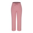 thumbnail image 2 of Plebaso Wide Leg Pants for Women Drawstring Knit Casual Pants Solid Color Womens Open Bottom Trousers, 2 of 6