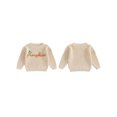 thumbnail image 2 of FOCUSNORM Chandails d'Halloween pour Tout-Petits Citrouille Brodée Lettre Manches Longues Col Rond Tricot Côtelé, 2 of 9