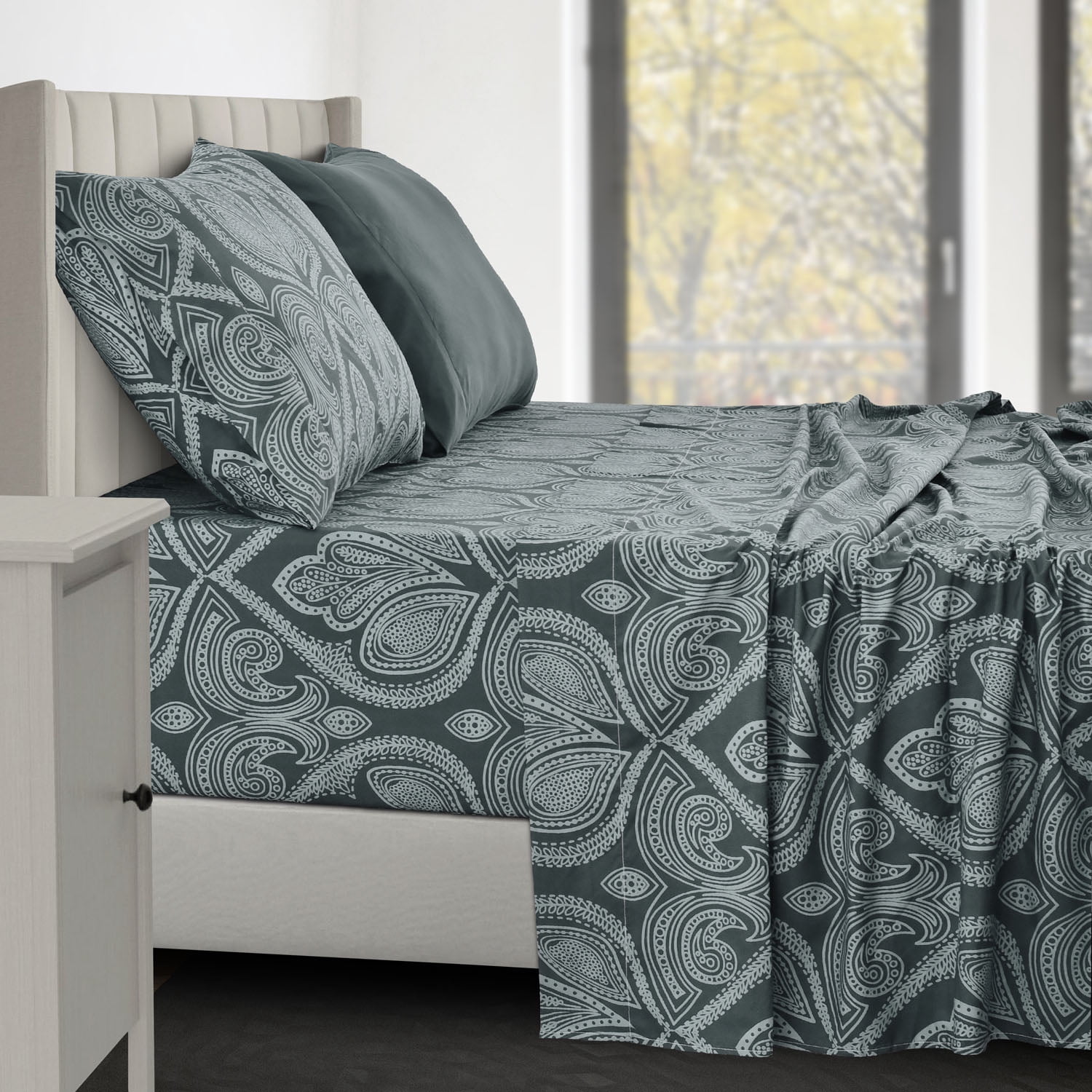 Lux Decor Collection Draps de Lit - Ensemble de 4 Pcs Draps Simple TG - Draps en Microfibre Brossée 1800 Fils