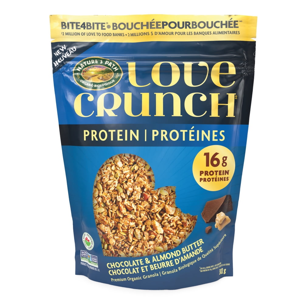Love Crunch Organic Protein Chocolate Almond Butter Granola 312g Pouch