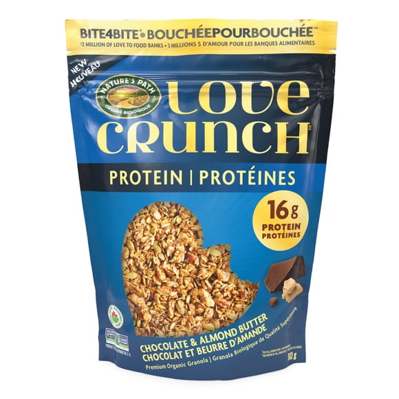 Love Crunch Organic Protein Chocolate Almond Butter Granola 312g Pouch