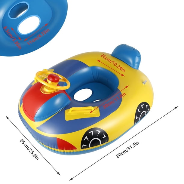Bouée Gonflable Enfant – Siège Voiture Avec Volant Et Klaxon – Piscine, Plage, 1-5 Ans (55 Kg)