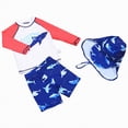 thumbnail image 1 of Gubotare Boys Kid Swimsuit Little Boys Rash Guard Set Long Sleeve Swim Set for Kid Boys Two Piece Bathing Suits with Swim Trunks Size 9-10 Years (Blue,9-10 Years), 1 of 8