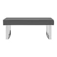thumbnail image 3 of Armen Living LCAMBEGRBCH Amanda Contemporary Dining Bench in Gray Faux Leather Chrome, 3 of 5