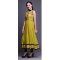 thumbnail image 3 of Bimba Robe Anarkali Aquarelle Jaune pour Femmes Kurti Imprimé Ethnique Indien Longue Kurta Robe de Soirée X-Small, 3 of 6