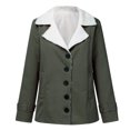 thumbnail image 4 of KIHOUT Spring Winter Warm Coat Women Plus Size Winter Warm Composite Plush Button Lapels Jacket Outwear Coat,Size S-5XL, 4 of 6