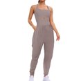 thumbnail image 2 of RXIRUCGD Womens Running Onesie Workout Rompers Outfits Exercise Jumpsuits Gym Yoga, Khaki, Size: L, 2 of 8