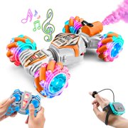 EGNMCR Car Model RC Stunt Car Toys For 6-12 Year Old Kids - 4WD Remote Control Car With Watch Controller- Gesture Sensor - Rotating RC Car With Lights, Music, Spray rc Cars