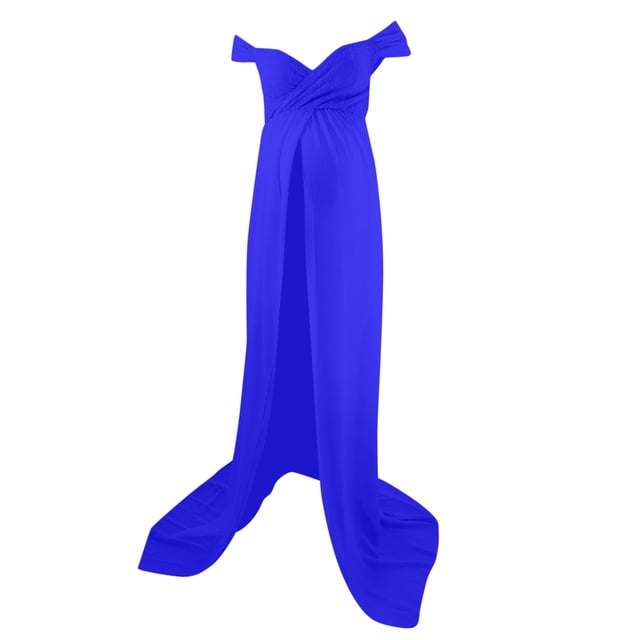 Robe Traînante Sans Manches en Maille de Maternité - Robe de Séance Photo d'Allaitement pour Femmes Enceintes