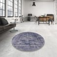 thumbnail image 4 of Ahgly Company Tapis d'Intérieur Lavables à la Machine, Carrés Industriels Modernes de Raisin Violet, 3' Carré, 4 of 7