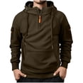thumbnail image 2 of Lyrcatrment Mens Fleece Heavyweight Hoodies 1/4 Zip Drawstring Outdoor Sweatshirts with Multi Pockets, 2 of 7