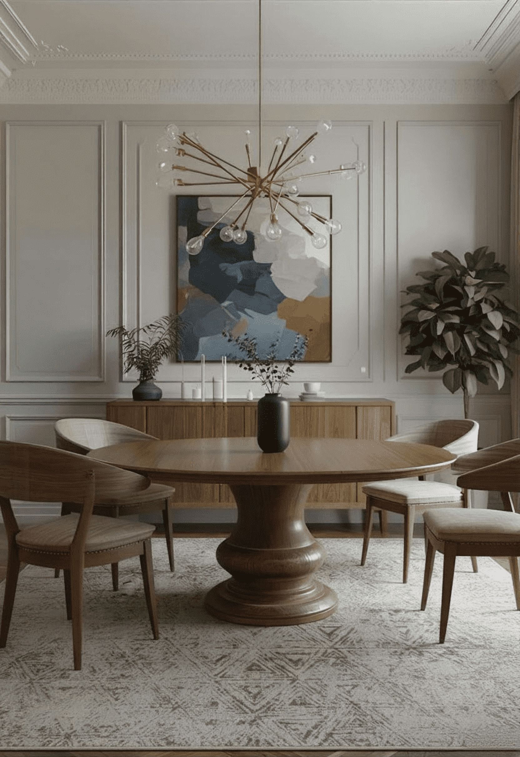 Tapis d'interieur abstrait Rug Branch Cadence, beige creme, moderne - Salon, chambre, salle a manger et cuisine
