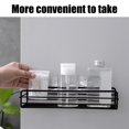 thumbnail image 4 of UsRHHA No Drill Bathroom Wall Shelf, Rectangular Metal Storage Rack Organizer, Multipurpose Adhesive Shelf for Shower Kitchen Toiletries Space Saving, 4 of 6