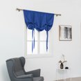 thumbnail image 5 of Innerwin Half Window Curtains Solid Color Kitchen Valance Rod Pocket Soft Short Blackout Curtain Ruched Waterproof Panels Darkening Thermal Insulated Deep blue 31.50 x 55.12", 5 of 5