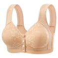 thumbnail image 1 of VEKDONE Woman's Lace Fashion Thin Style Ventilate Front Buckle Bra Without Steel Rim Beige 46/105BC, 1 of 5