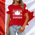 thumbnail image 2 of Fgnfyis T-Shirts Graphiques pour Femmes pour l'Été, Tenue Décontractée, Confortable, Manches Courtes, Col Rond, Tee avec Imprimé Patriotique de la Fête du Canada, T-Shirts pour Femmes Rouge m, 2 of 4