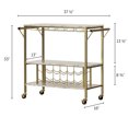 thumbnail image 4 of South Shore Maliza Bar Cart, in Faux Carrara Marble and Gold, 4 of 12