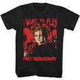 thumbnail image 1 of Pet Sematary T-Shirt pour Adulte Noir « I Want To Play », 1 of 2