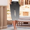 thumbnail image 2 of Capris For Women Casual Gradient Print Pants High Waist Bottom Drawstring Joggers Casual Pants, 2 of 5