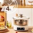 thumbnail image 4 of FLKWOP Low Carb Rice Cooker Low Sugar Digital Steamer, Intelligent Lifting Sugar Removal Rice Cooker, with Stainless Steel Steamer Tray, Touch Control, Automatic Drain Rice Steamer, 3 L, 4 of 8