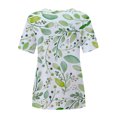 thumbnail image 5 of SMihono Hauts pour Femmes Été Chic Décontracté Hauts de Mode pour Femmes Imprimé Décontracté Coupe Ample T-Shirts Blouse Imprimé Col Rond Chemise Grande Taille T-Shirt, 5 of 5