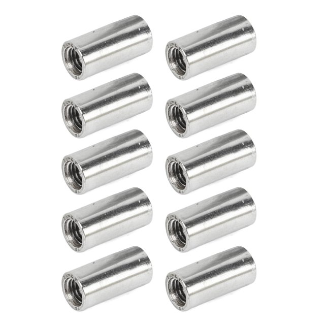 Écrou de Raccord Rond, Acier Inoxydable 10 Pcs Manchon Fileté Tige Antirouille Filetage Précis M8x1.25 pour Entretien