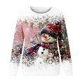 thumbnail image 4 of cllios Chandails de Noël pour Femmes à Manches Longues, Haut Graphique Bonhomme de Neige, Chandail à Col Rond Amusant, Chandail Graphique pour Femmes, Mode 2024, 4 of 4