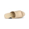 thumbnail image 4 of BLISSFUL STEP Chaussures pour Femmes Talon Compensé Bout Ouvert Espadrilles Mules à Plateforme Beige 8,5, 4 of 8