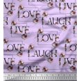 thumbnail image 1 of Soimoi Moss Georgette Fabric Floral Love Text Print Fabric by Yard 42 Inch Wide, 1 of 5