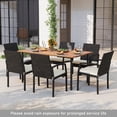 thumbnail image 2 of Costway 7PCS Patio Rattan Dining Set Chair Wooden Table Top W/Umbrella Hole, 2 of 10