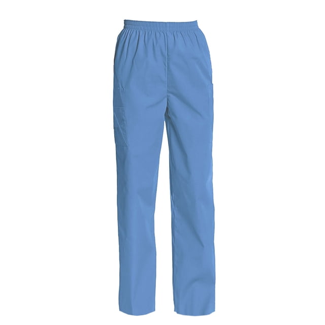 Women's Full Elastic Waist Cargo Scrub Pants