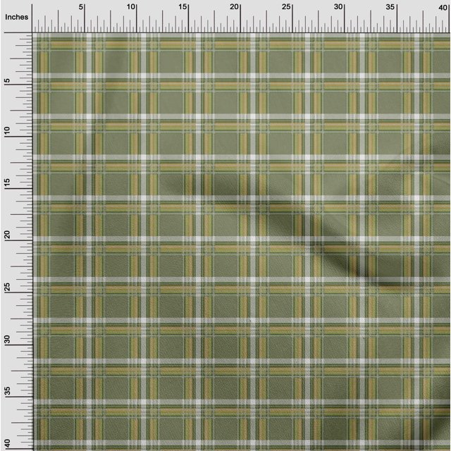 oneOone Cotton Poplin Fabric Tartan Check Printed Fabric 1 Yard 56 Inch Wide