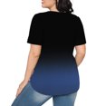 thumbnail image 4 of Plebaso Hauts pour Femmes Été Manches Courtes Col Rond Tunique Chic Ample Mode Blouses à Dégradé de Couleurs, 4 of 7