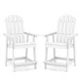 thumbnail image 1 of Costway 2 PCS Tall Bar Stool HDPE Patio Chair with Armrest Footrest Home Indoor Outdoor White, 1 of 8