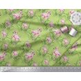 thumbnail image 3 of Soimoi Green Velvet Fabric Grass & Flamingo Bird Print Fabric by the Yard 58 Inch Wide, 3 of 3