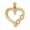 thumbnail image 1 of Collier Pendentif Cœur Symbole Infini en Or Jaune 14k Amour, 1 of 6