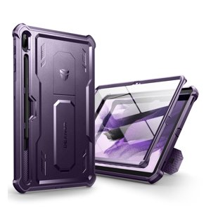 Dexnor Cas pour Samsung Galaxy Tab S7 FE 12.4 De pouce (2021), [Construit dans le protecteur d'écran & Kickstand] avec porte-stylo Heavy Duty Shockproof Protection complète du corps pour Galaxy S7 FE Cas-Purple