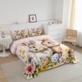 thumbnail image 3 of Erosebridal Happy Easter Comforter Sets Queen Size for Girls,Rabbit Eggs Flower Bedding Queen Comforter Set,Animal Bedroom Decor,Reversible,Ultra Soft,3 Pieces, 3 of 7