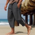 thumbnail image 1 of Mens Pants Mens Casual Solid Cropped Pants Drawstring Waist Side Zipper Athletic Gym With Pocket, 1 of 1