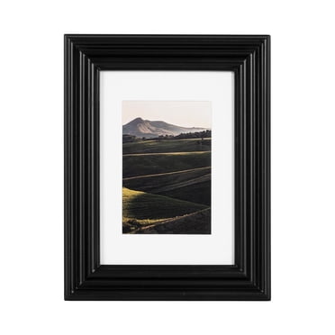 DesignOvation Leno 5" x 7" Matted to 3.5" x 5" Black Picture Frame