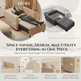 thumbnail image 4 of AECOJOY Fauteuil-Lit Convertible 3-en-1 de 31,5 Pouces et Canapé-Lit Futon avec Dossier Réglable et 2 Oreillers - Beige, 4 of 9