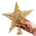thumbnail image 5 of Ongmies Christmas Tree Star Topper, Golden Five-Pointed Star Christmas Tree Topper – Perfect Finishing Touch For A Beautifully Decorated Tree, Glittered 5 Point Star Treetop, 5 of 5