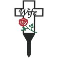 thumbnail image 1 of Cemetery Cross Stake Metal Memorial Stake Cross Yard Stake Sign Cemetery Decor for Wife, 1 of 9