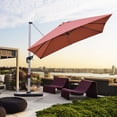 thumbnail image 1 of Costway 10Ft Square Patio Offset Cantilever Umbrella 360 Degree Tilt Aluminum Brick Red, 1 of 10