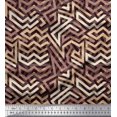 thumbnail image 1 of Soimoi Satin Silk Fabric Zig Zag Abstract Print Fabric by Yard 42 Inch Wide, 1 of 3