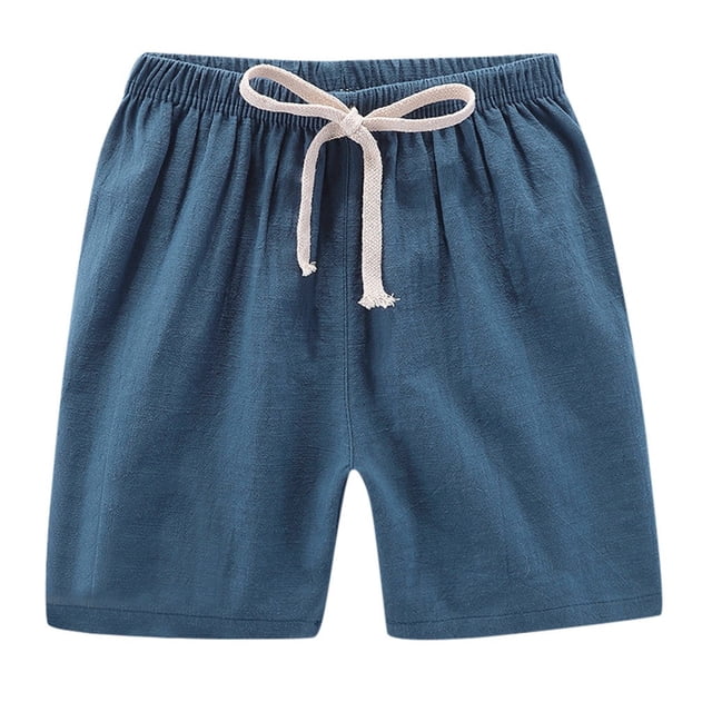 XASZHN Girl's Ripped Jean Shorts High Waist Straight Leg Denim Shorts Blue 2-3 Years