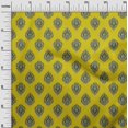 thumbnail image 2 of oneOone Cotton Silk Fabric Leaves Block Printed Fabric 1 Yard 42 Inch Wide, 2 of 4