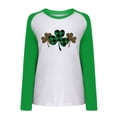 thumbnail image 4 of QIPOPIQ T-Shirts à Manches Longues à Col Rond pour Femmes T-Shirts de la Saint-Patrick Hauts T-Shirt Imprimé Trèfle T-Shirt Vert Porte-Bonheur T-Shirts de la Saint-Patrick Chandails pour Dames T-Shirts Imprimés Offres, 4 of 5